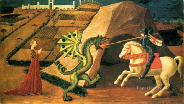  14 Obras - San Jorge y el Dragón 1458 Renacimiento temprano Paolo Uccello